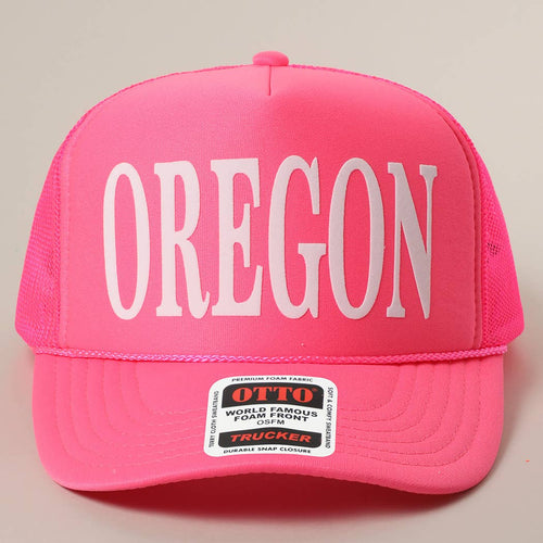 Oregon Trucker Hat (Neon Pink)