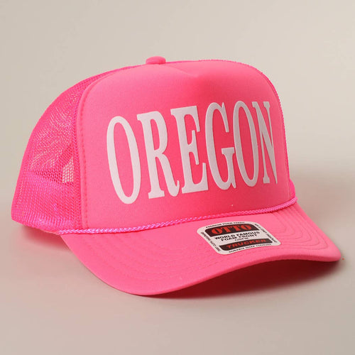 Oregon Trucker Hat (Neon Pink)