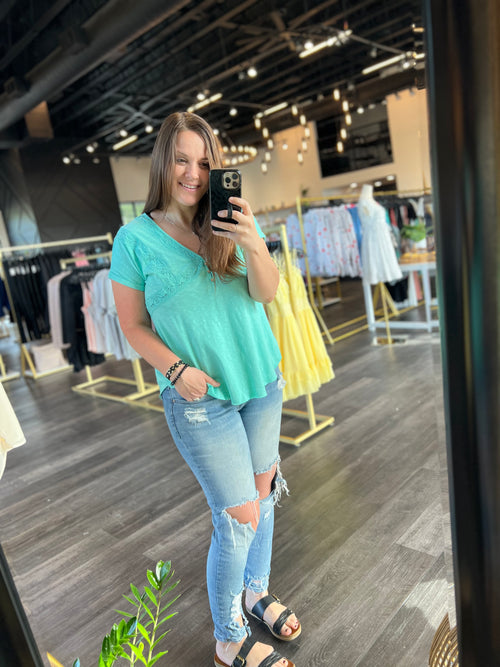 Lorita Henley Top (Light Jade)