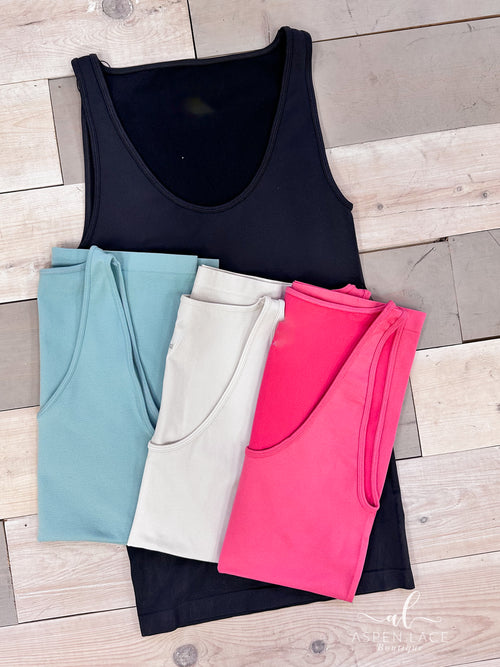 *Outlet* Back to Basics Lena Tank (Dusty Green)