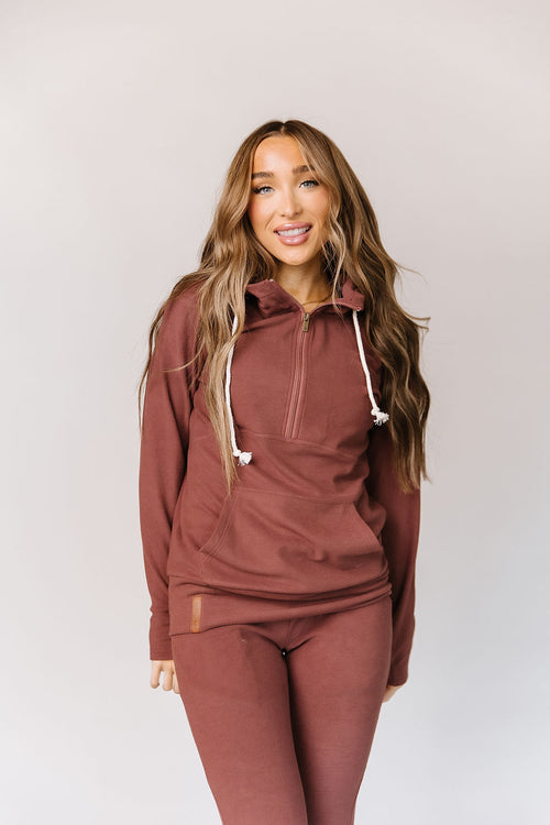 Performance Fleece HalfZip Sweatshirt (Mahogany)