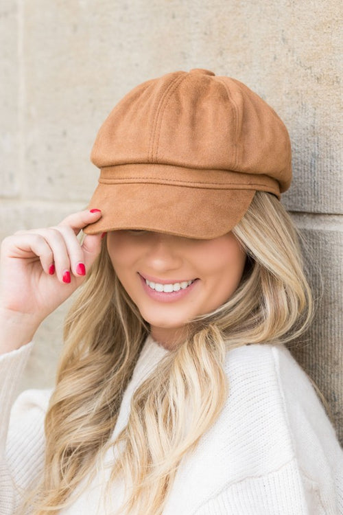 *Online Exclusive* Suede Newsboy Cap (Multiple Colors)