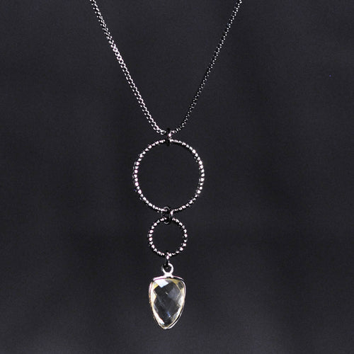 Circle Drop Necklace (Crystal Trillion)
