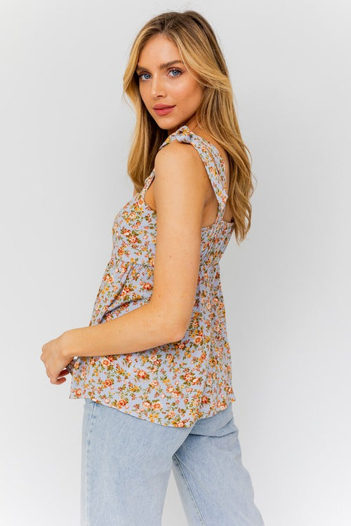*Online Exclusive* Ditsy Floral Tank (Blue)