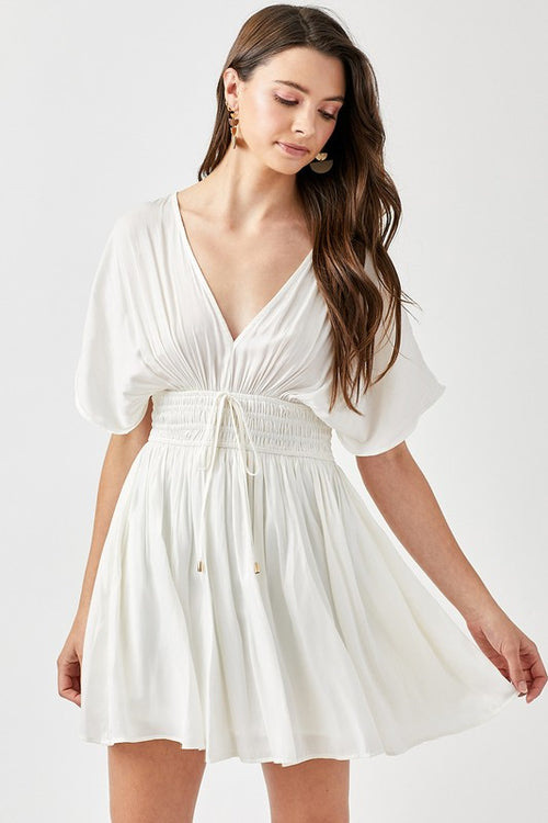 *Online Exclusive* Smocked Waist Mini Dress (Multiple Colors)