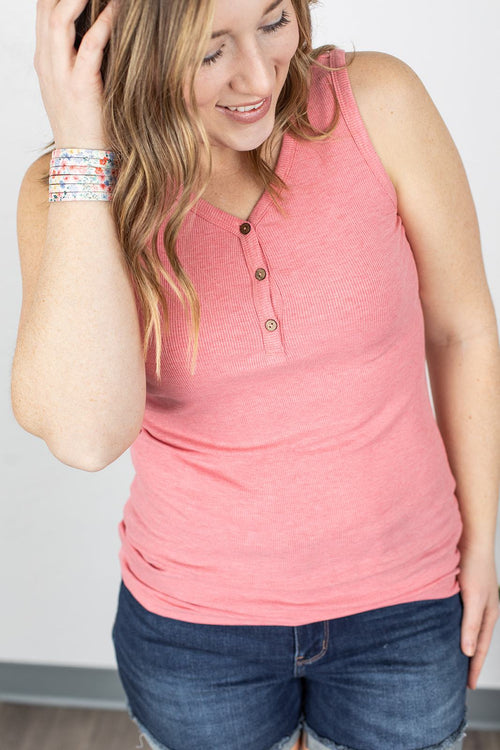 Addison Henley Tank (Heathered Pink)