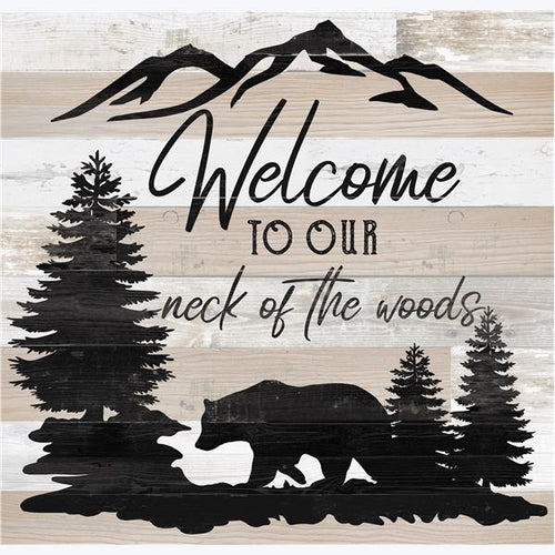 Wood Bear Welcome Wall Plaque