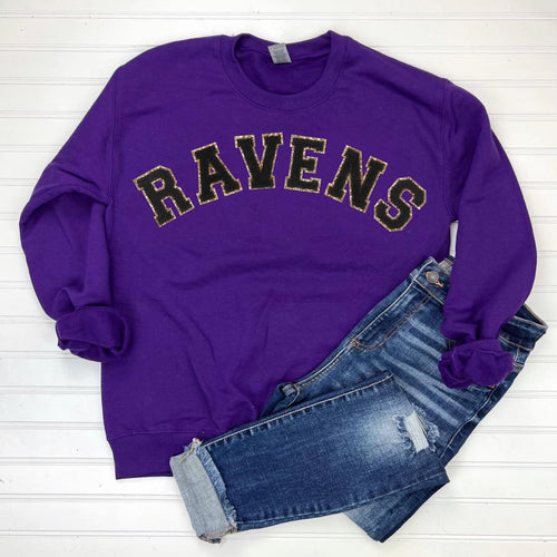 *Online Exclusive* PREORDER: Game Day Patch Sweatshirt in Purple/Black