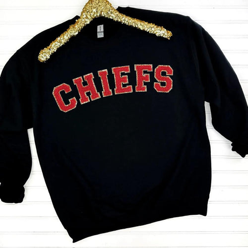 *Online Exclusive* PREORDER: Game Day Patch Sweatshirt in Black/Red