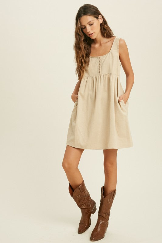 Tina Corduroy Dress (Natural) Aspen Lace Boutique Tina Corduroy Dress (Natural) Aspen Lace Boutique