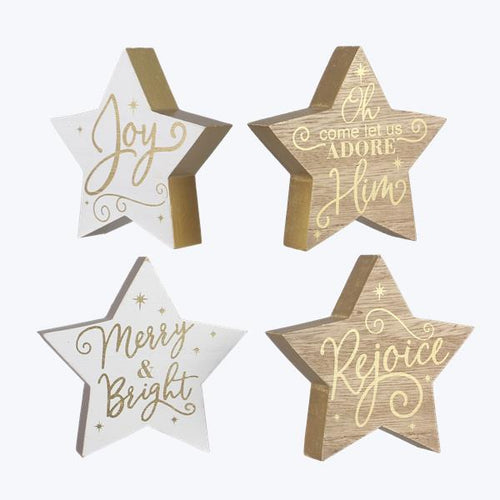 Wood Tabletop Christmas Star Sign