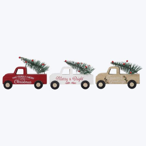 Wood Tabletop Truck with Christmas Tree