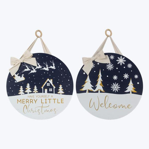 Wood Winter Solstice Door Hanger