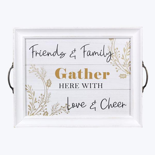 Wood White Serving Tray