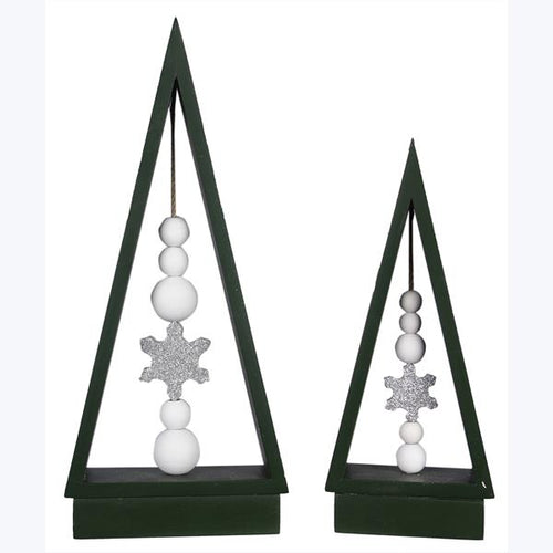 Wood Christmas Tree Tabletop 2pc Set