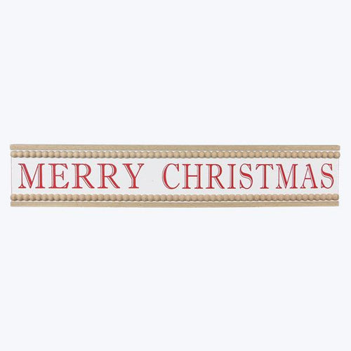 Wood Christmas Wall Sign with Blessing Bead Trim