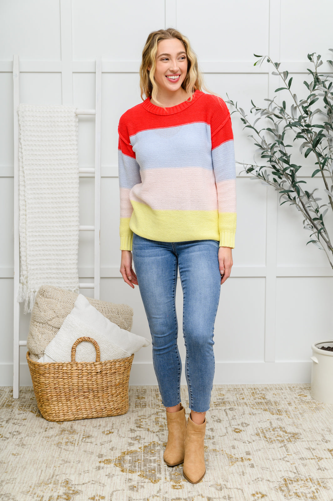 *Online Exclusive* Bright Striped Knit Sweater