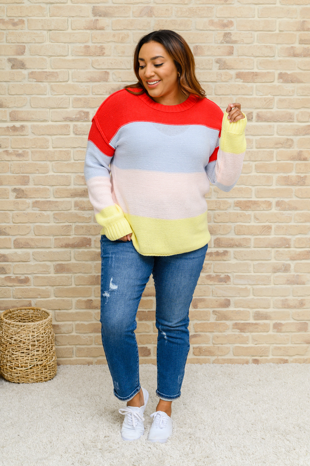 *Online Exclusive* Bright Striped Knit Sweater