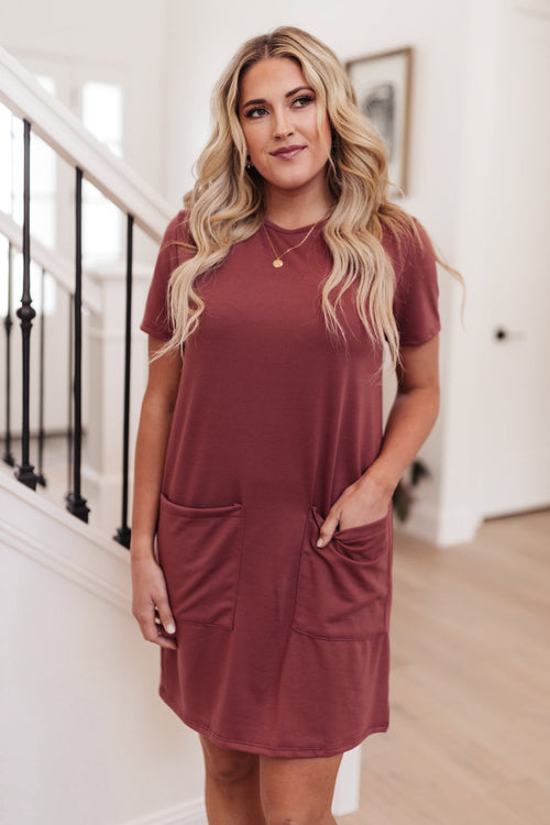 *Online Exclusive* Easy Day Patch Pocket T-Shirt Dress