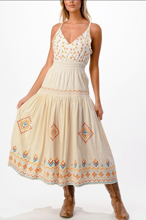 Miss Me Embroidered Maxi Dress (Cream) Aspen Lace Boutique Miss Me Embroidered Maxi Dress (Cream) Aspen Lace Boutique