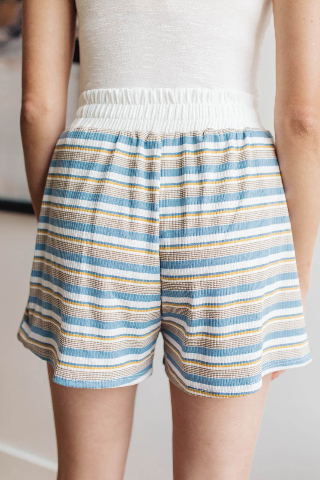 *Online Exclusive* Emery Striped Shorts in Blue
