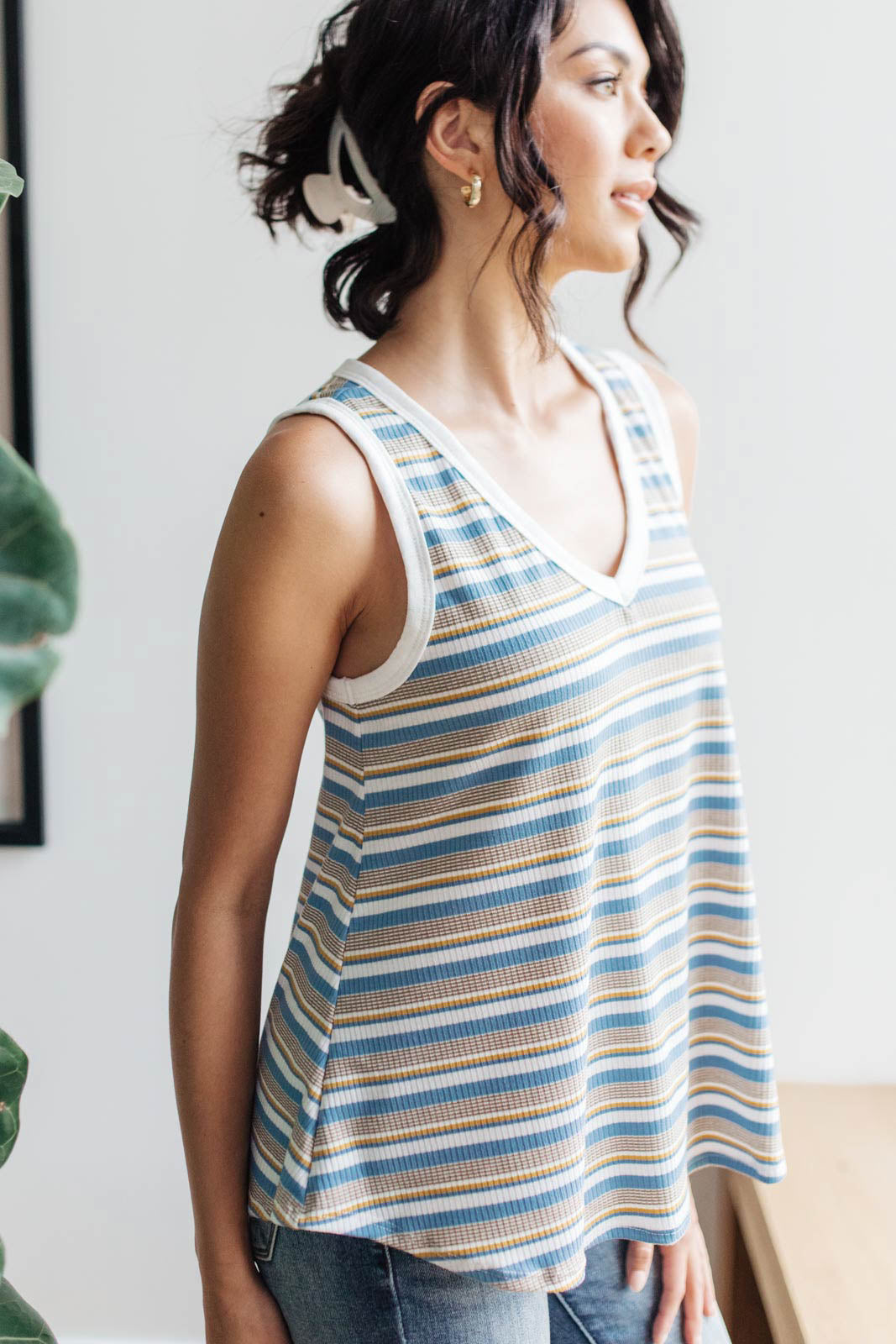 *Online Exclusive* Emery Striped Tank in Blue