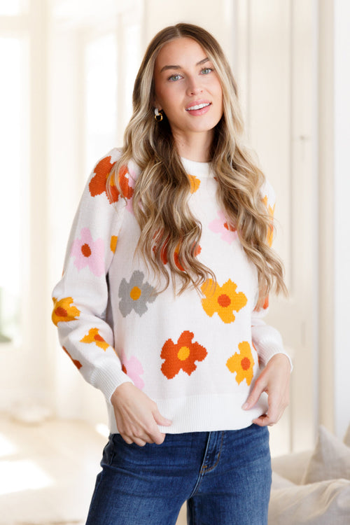 *Online Exclusive* Falling Flowers Floral Sweater