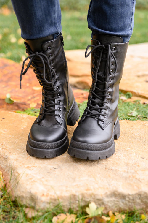 *Online Exclusive* Fresh Feels Combat Boots In Black