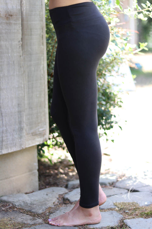 Back to Basics Yoga Band Leggings (Black)