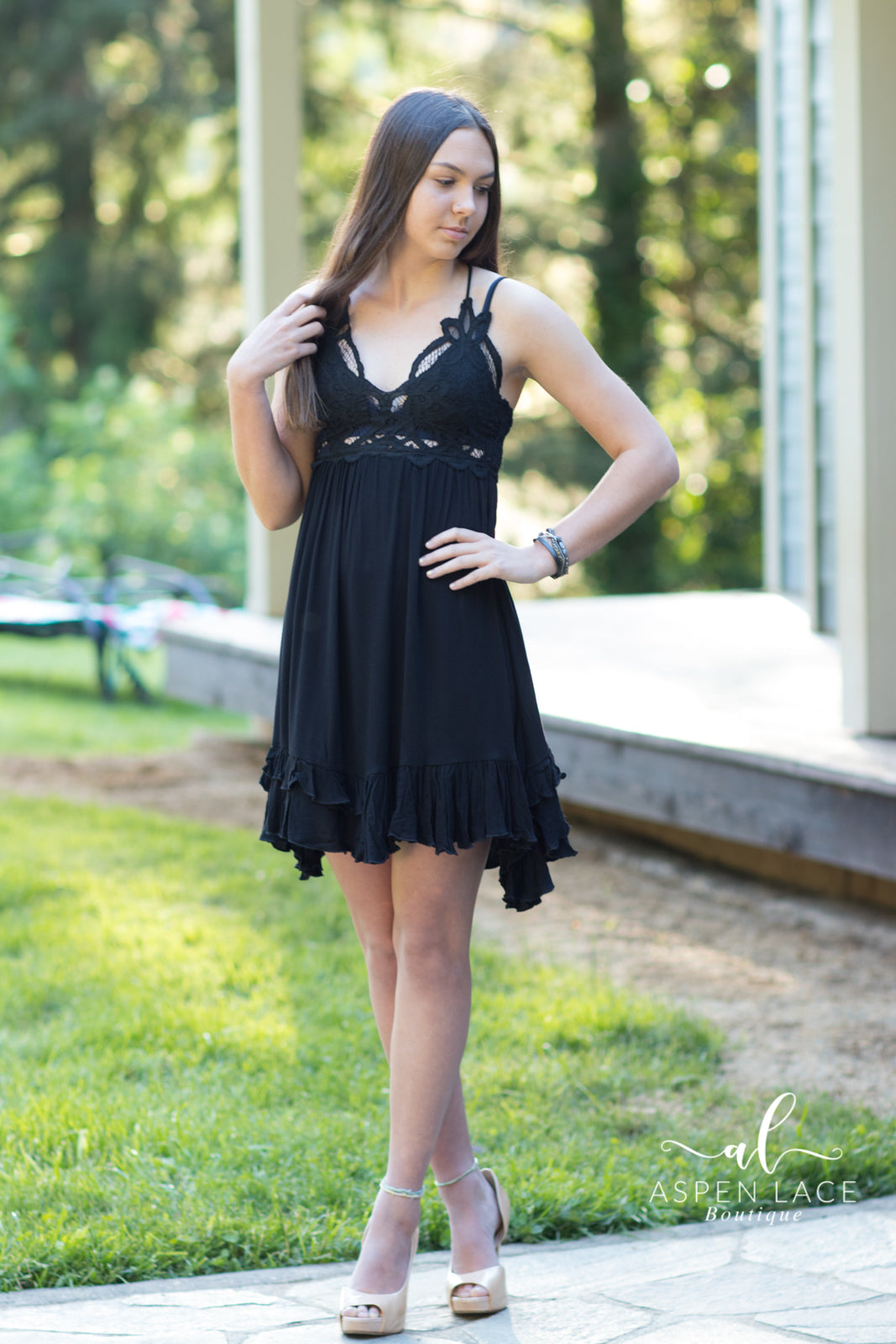 Carlina Mini Dress (Black)