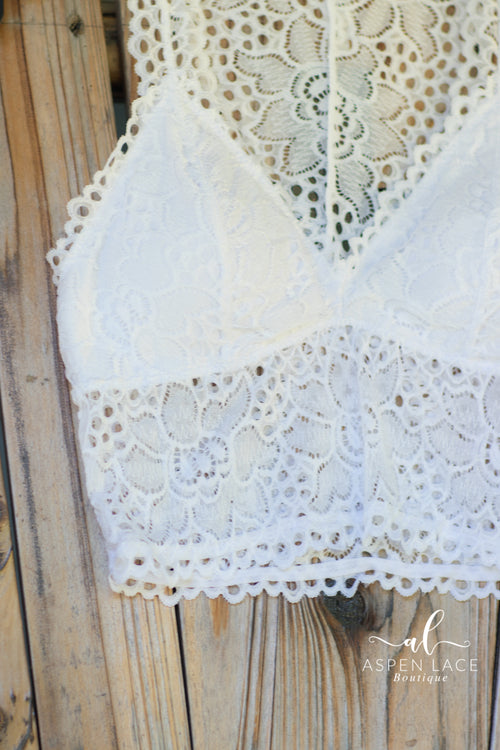 Cassidy Lace Bralette (White)