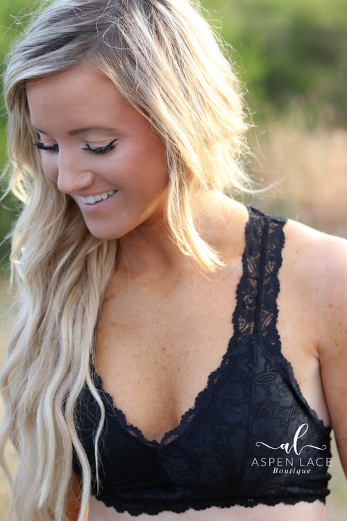 Heather Lace Bralette (Black)