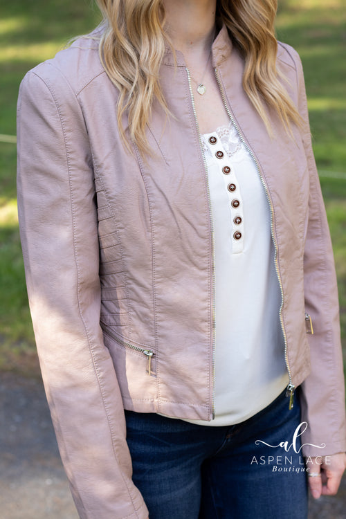 Sienna Moto Jacket (Mauve)