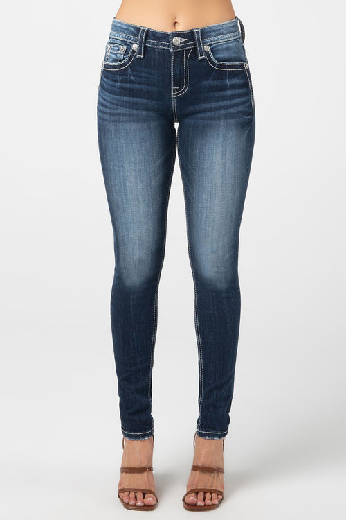 *FINAL SALE* *PVM* Miss Me Stitched Paisley Skinny Jeans