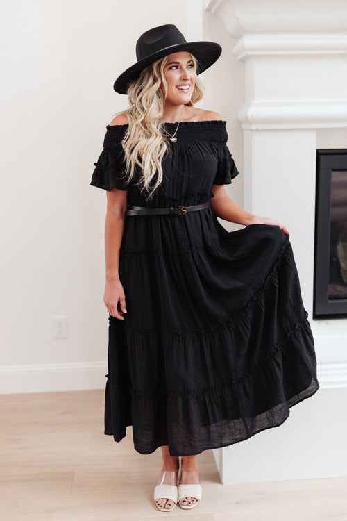*Online Exclusive* Olivia Tiered Maxi Dress in Black