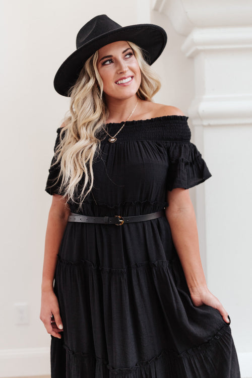 *Online Exclusive* Olivia Tiered Maxi Dress in Black
