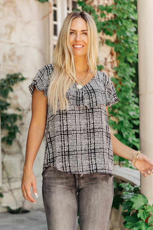 *Online Exclusive* Plaid Ruffled Top