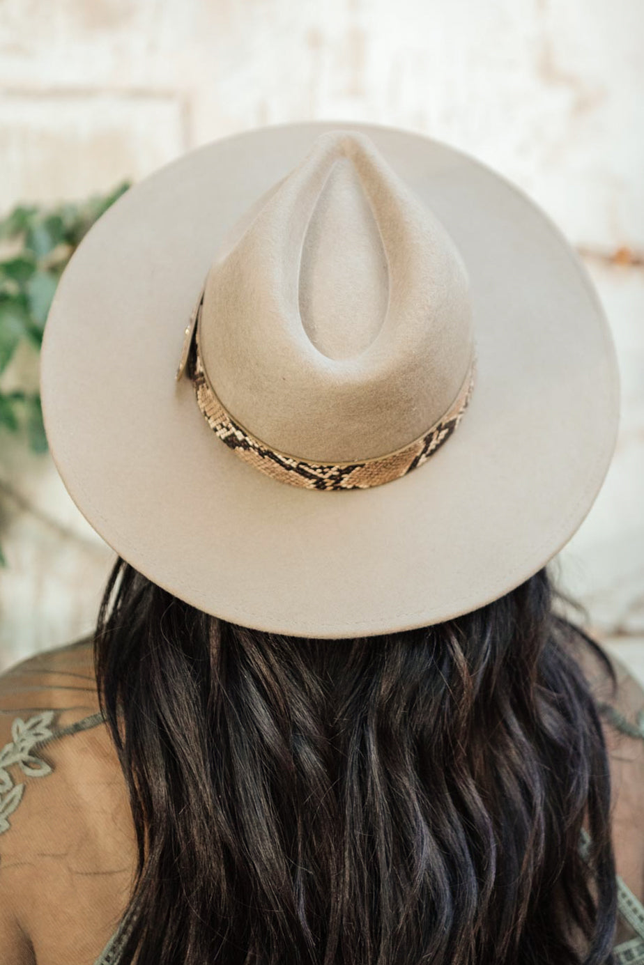 *Online Exclusive* Panama Snakeskin Detail Hat