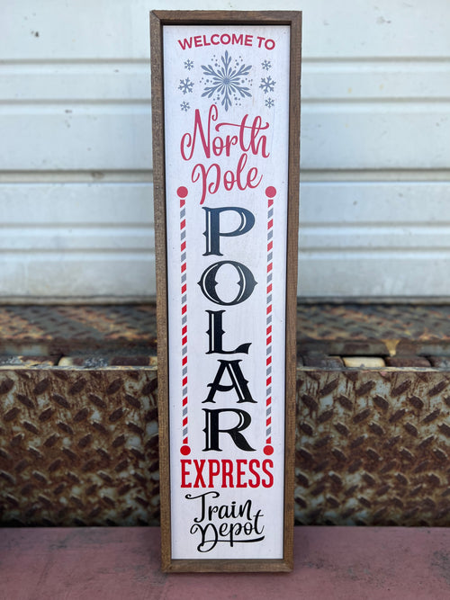 North Pole Express Christmas Sign