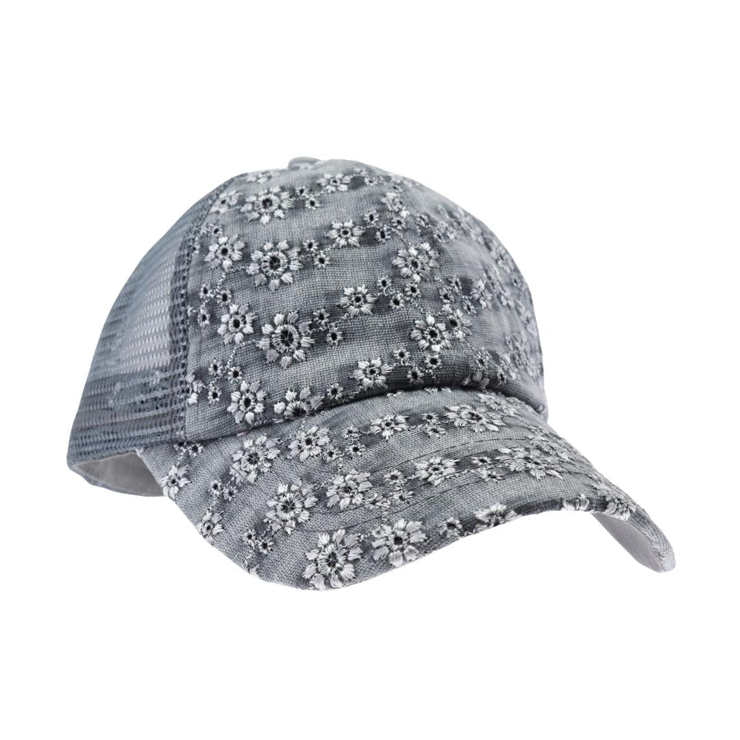 Eyelet Embroidered Criss Cross CC Hat (Multiple Options)