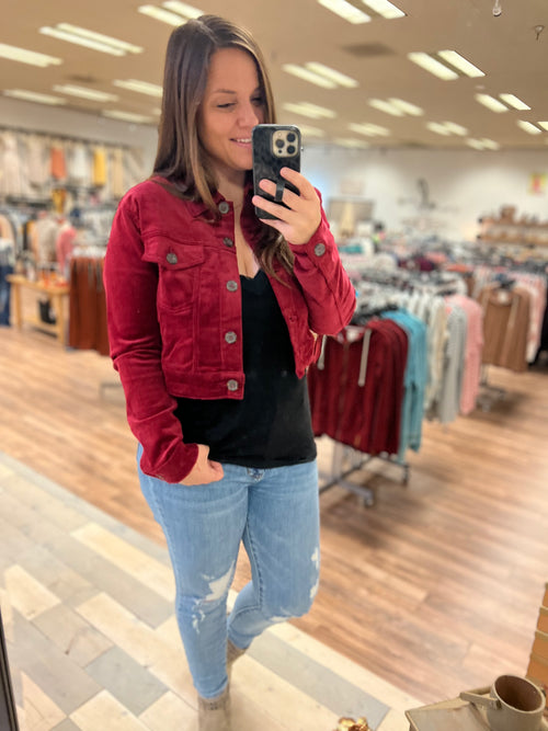 *Outlet* Meagan Corduroy Jacket (Wine)