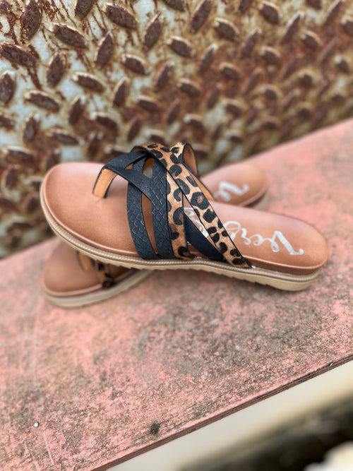*PVM* Mini Sandals (Black Cheetah)