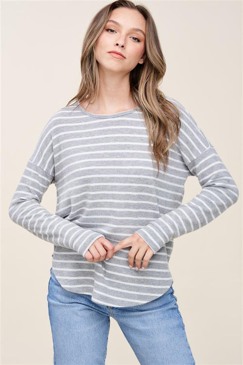 *Outlet* Helen Knit Top (Heather Grey)