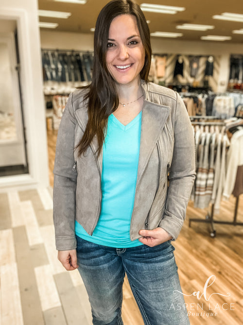*Outlet* Kiala Moto Jacket (Taupe)