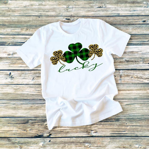 *Final Sale* Lucky Clover Tshirt (White)