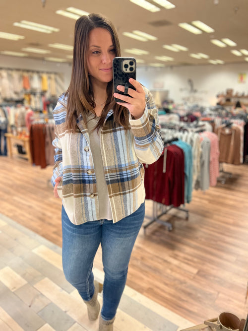 Selene Shacket (Blue)