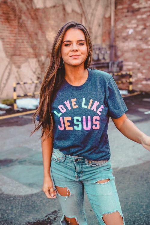 *PVM* Love Like Jesus Tshirt (Heather Navy)