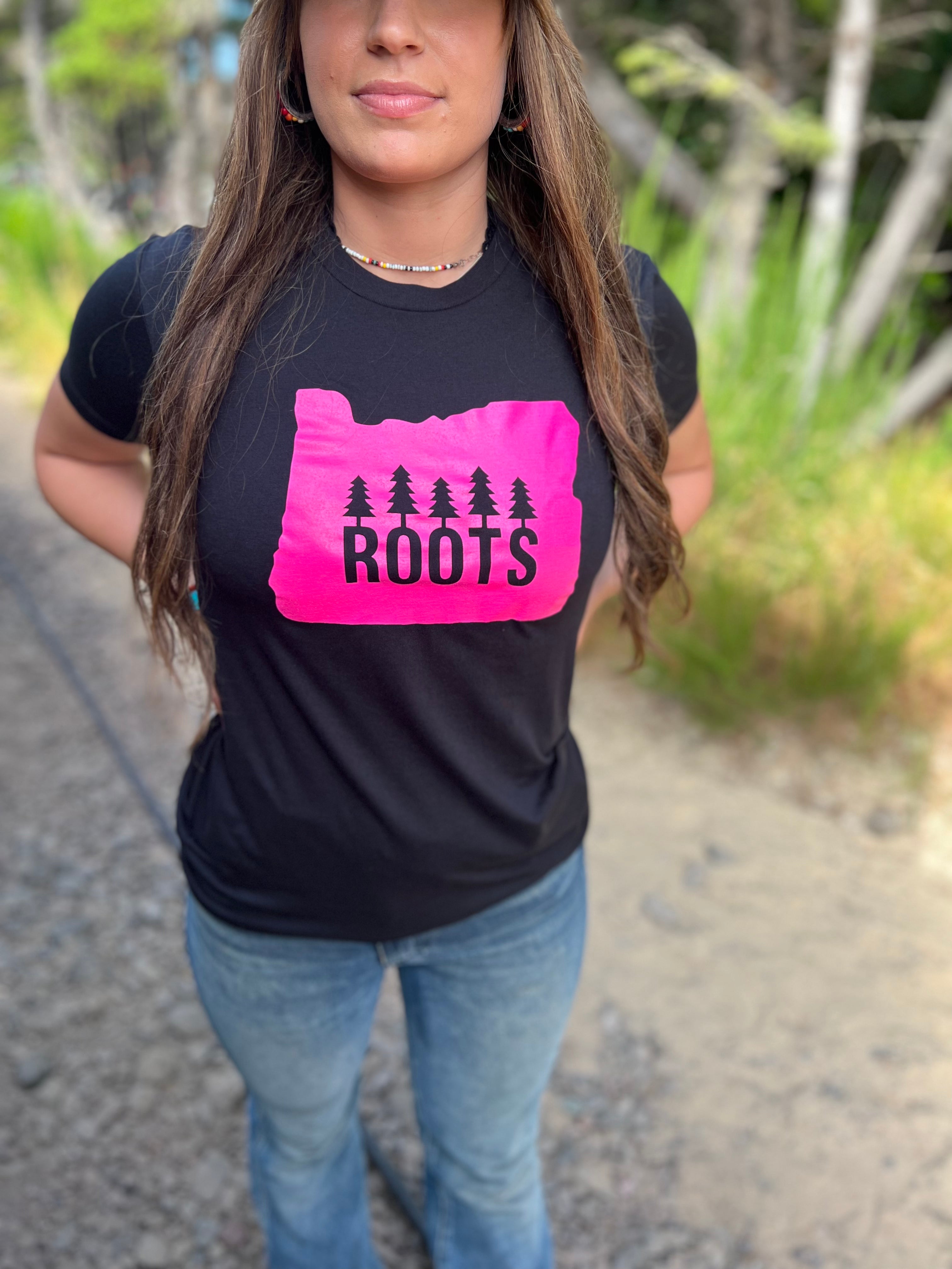 *PVM* Oregon Roots Tshirt (Black/Hot Pink)