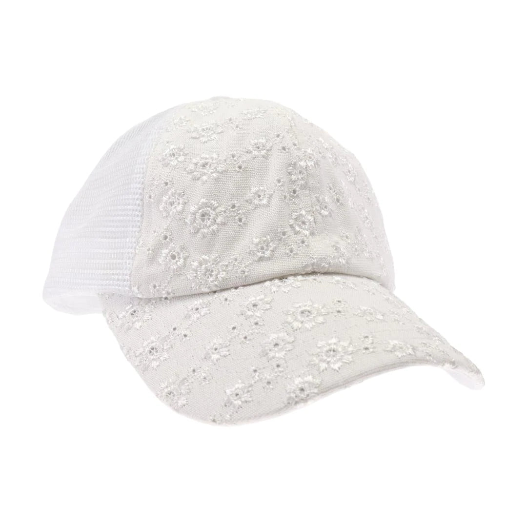 Eyelet Embroidered Criss Cross CC Hat (Multiple Options)
