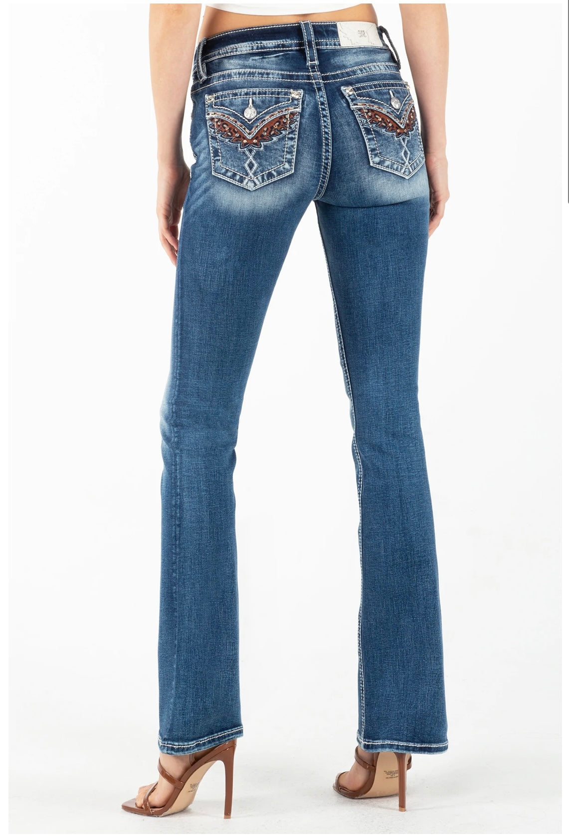 *Outlet* Miss Me Rusty Leopard Bootcut Jeans